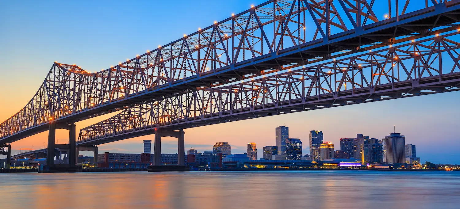 New Orleans Skyline and bridge
